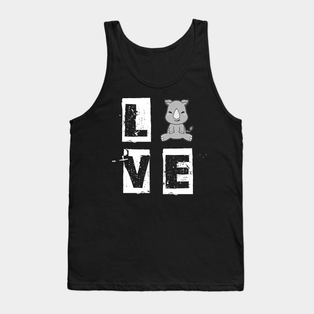 Love Rhino Tank Top by Imutobi